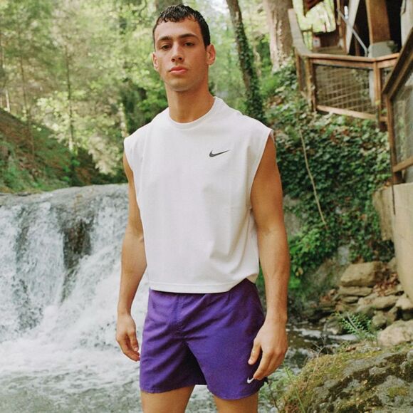 NIKE SWIM Crop Tank Men's XL White Mesh Boxy Hydroguard Tee Urban Outfitters NWT - Picture 1 of 11